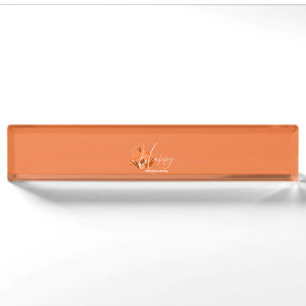Thanksgiving in Orange Desk Name Plate