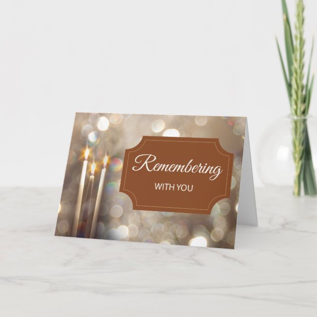 Thanksgiving In Remembrance Candles Holiday Card (Front)