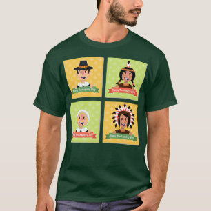 Thanksgiving Indians ampamp Pilgrims Happy Thanksg T-Shirt