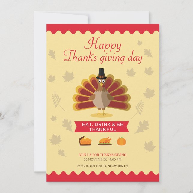 Thanksgiving Invitation Card (Front)