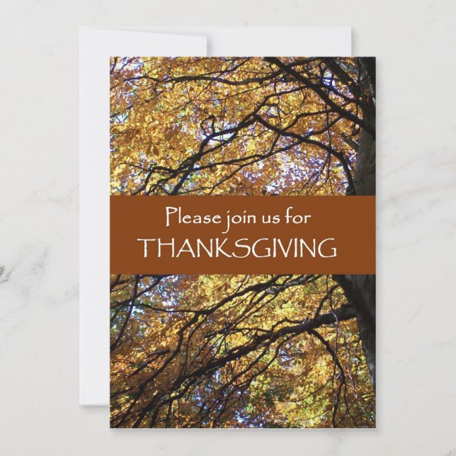 Thanksgiving Invitation Card - Fall Colors (Front)