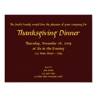 Thanksgiving Invitation (Humorous 1 - Personalize)