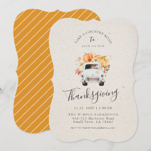 THANKSGIVING INVITATION Rustic Fall Harvest