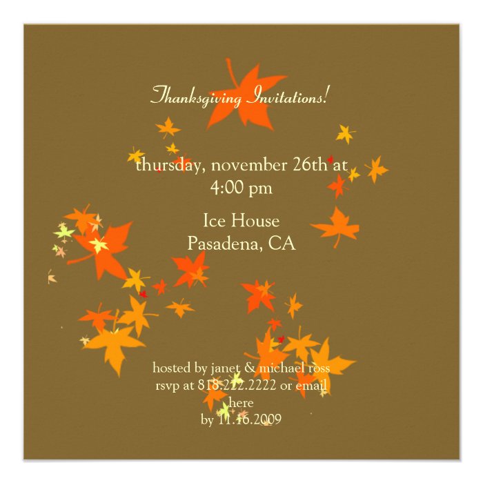 Thanksgiving invitations, maple leaves