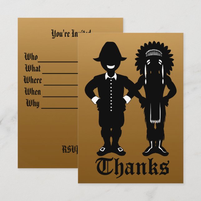Thanksgiving Invitations Personalized Party Invite (Front/Back)