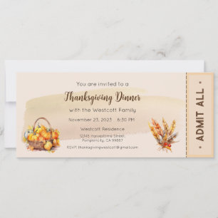 Thanksgiving Invite, Thanksgiving Dinner Invite