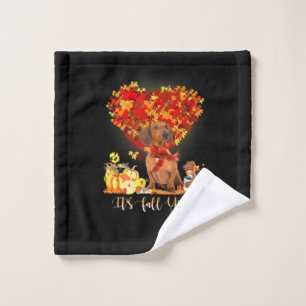 Thanksgiving It's Fall Y'all Dachshund Wash Cloth