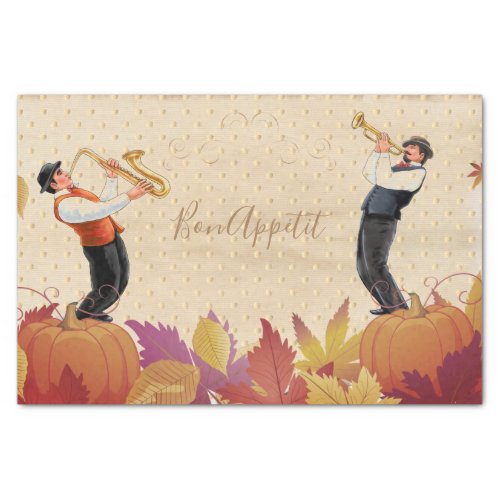 Thanksgiving Jazz Fall Maple Leaves BON APPTIT Tissue Paper