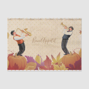 Thanksgiving Jazz Fall Maple Leaves BON APPÉTIT Tissue Paper