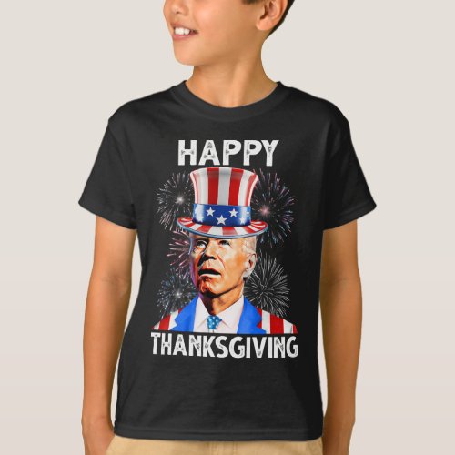 Thanksgiving Joe Biden Firework Patriotic 4th Of J T_Shirt