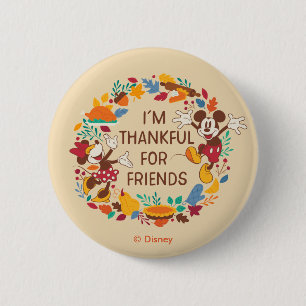 Thanksgiving Joy with Mickey and Minnie Button