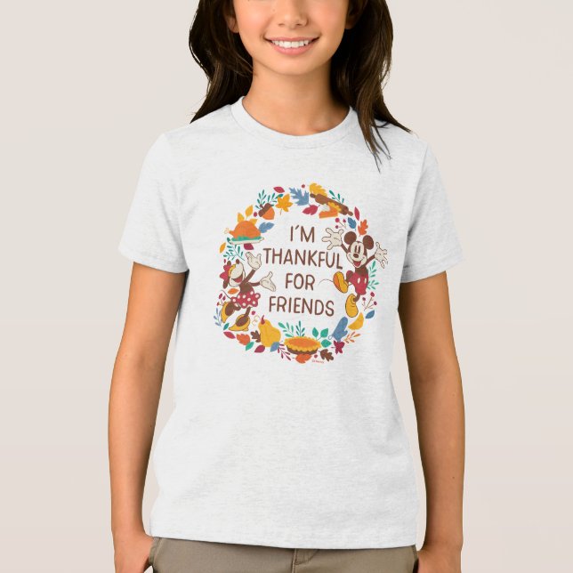 Thanksgiving Joy with Mickey and Minnie Tri-Blend Shirt (Front)