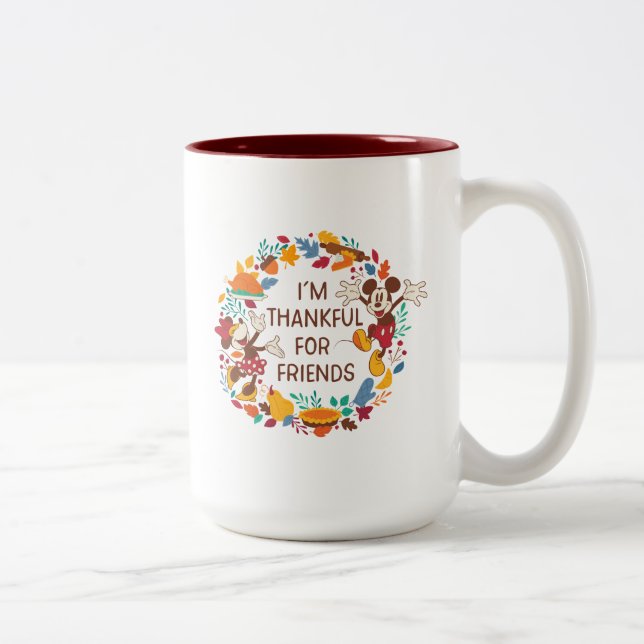 Thanksgiving Joy with Mickey and Minnie Two-Tone Coffee Mug (Right)