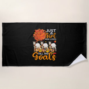 Thanksgiving Just A Girl Who Loves Fall And Goats Beach Towel