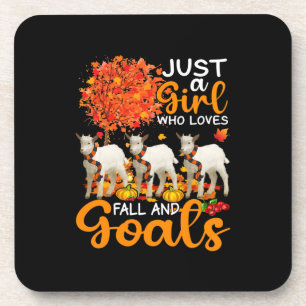 Thanksgiving Just A Girl Who Loves Fall And Goats Beverage Coaster