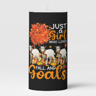 Thanksgiving Just A Girl Who Loves Fall And Goats Pillar Candle