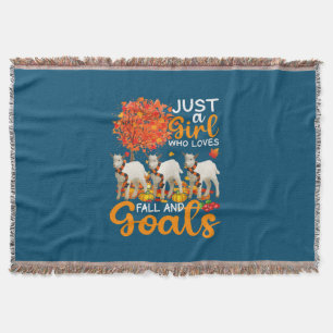 Thanksgiving Just A Girl Who Loves Fall And Goats Throw Blanket