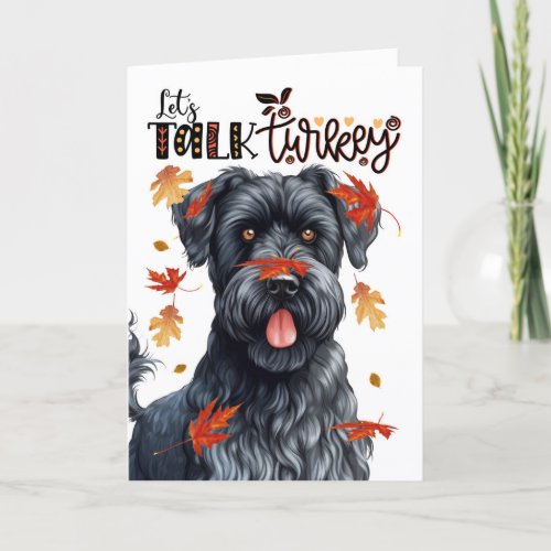 Thanksgiving Kerry Blue Terrier Lets Talk Turkey Holiday Card