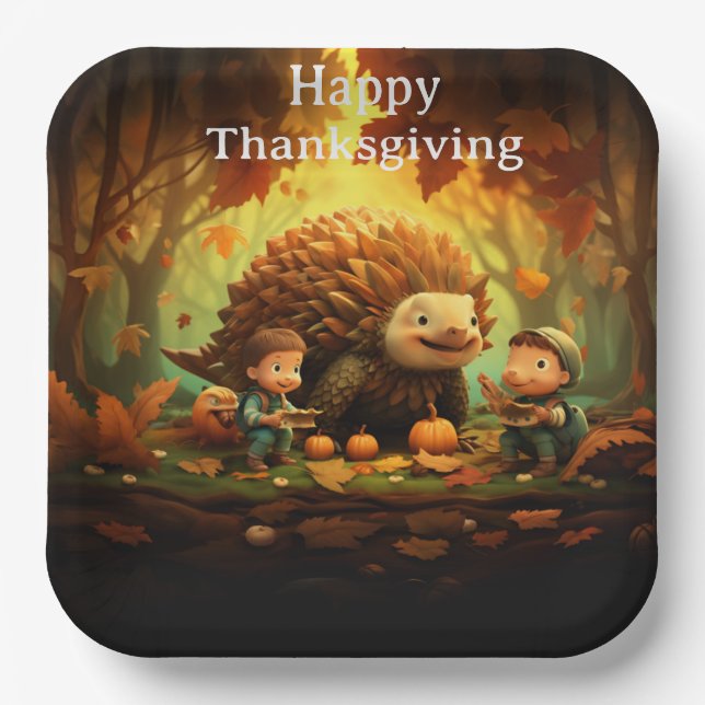 Thanksgiving Kids 11  Paper Plates (Front)
