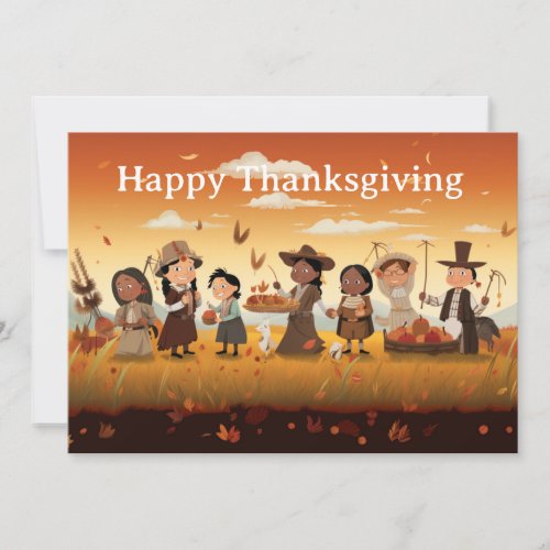 Thanksgiving Kids 12  Holiday Card