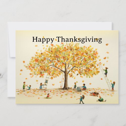 Thanksgiving Kids 14  Holiday Card