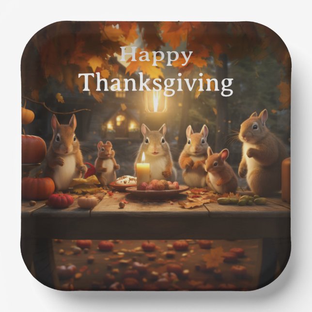 Thanksgiving Kids 16  Paper Plates (Front)