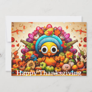 Thanksgiving Kids 2 Holiday Card