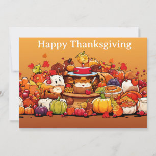 Thanksgiving Kids 3 Holiday Card