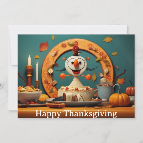 Thanksgiving Kids 5  Holiday Card