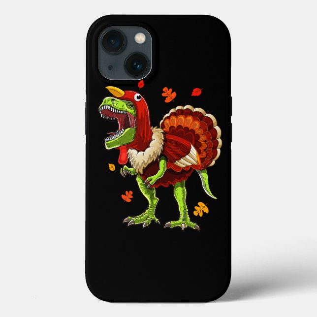 Thanksgiving Kids Boys Men T Rex Dinosaur Eat Turk Case-Mate iPhone Case (Back)