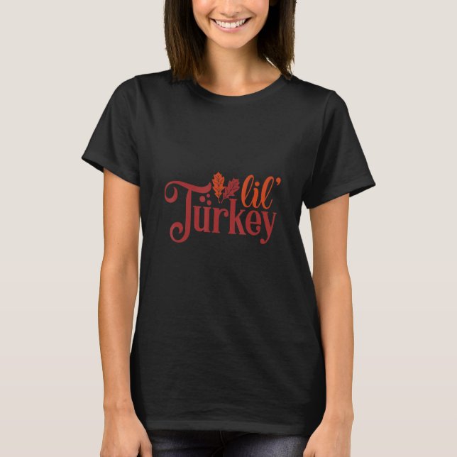 Thanksgiving Kids Cute Lil Turkey Toddler Boys Tha T-Shirt (Front)