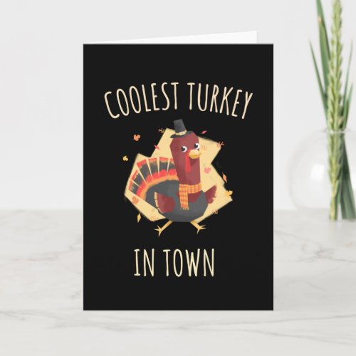 Thanksgiving Kids Outfit Coolest Turkey In Town Card