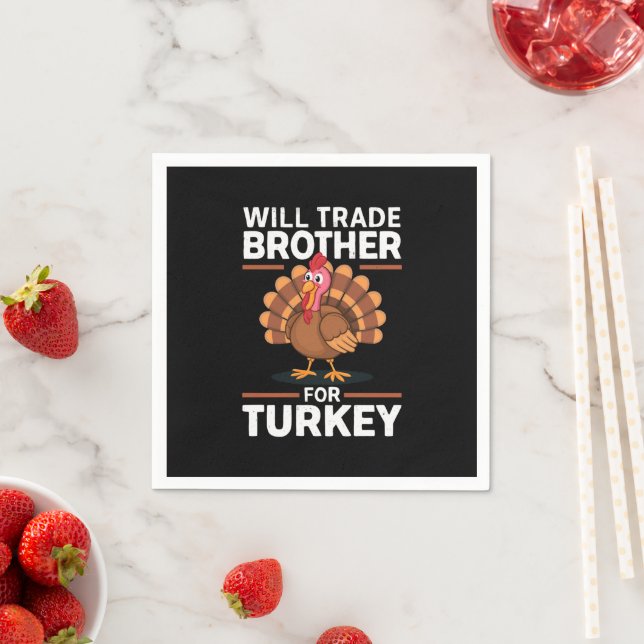 Thanksgiving Kids Will Trade Brother for Turkey Napkins (Insitu)