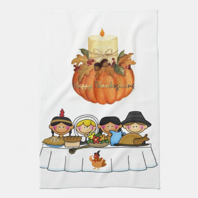 Thanksgiving Kitchen Hand Towel (Vertical)