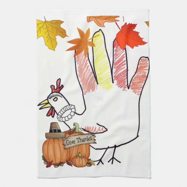 Thanksgiving Kitchen Hand Towel (Vertical)