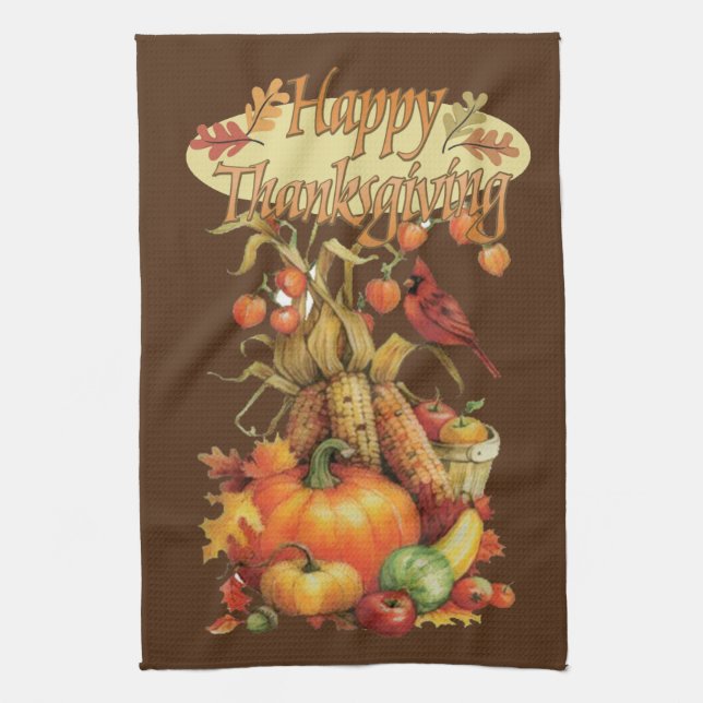 Thanksgiving Kitchen Hand Towel (Vertical)