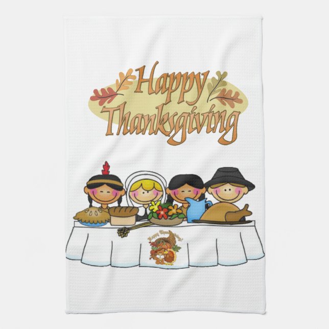 Thanksgiving Kitchen Hand Towel (Vertical)