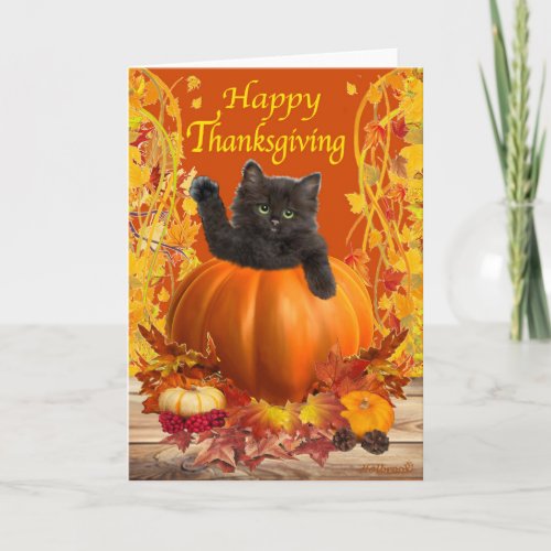Thanksgiving Kitty Holiday Card
