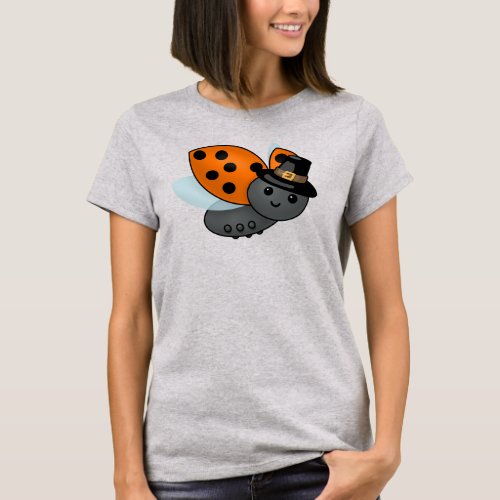 Thanksgiving Ladybug Pilgrim T_Shirt