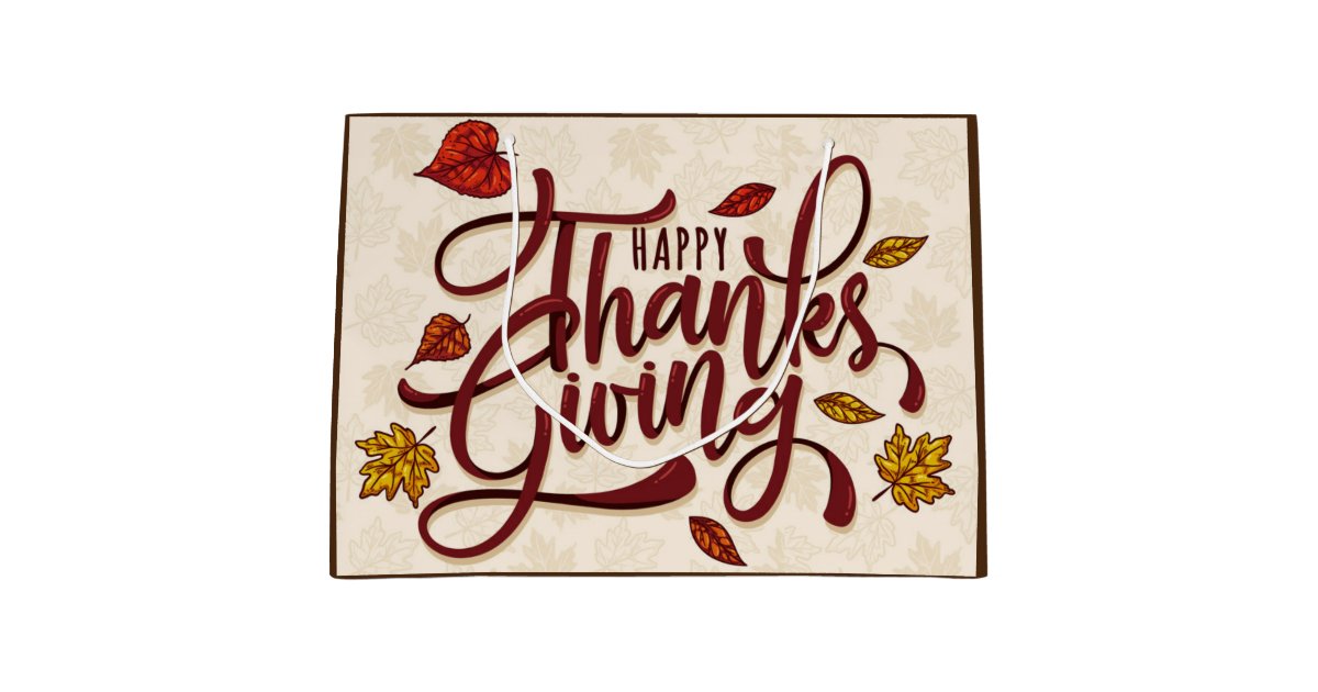 Thanksgiving Large Gift Bag Zazzle