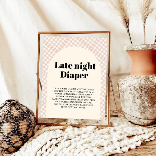 Thanksgiving late night diaper baby shower sign