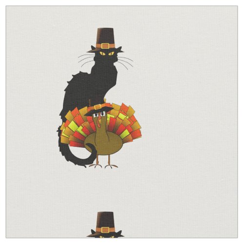 Thanksgiving Le Chat Noir With Turkey Pilgrim Fabric