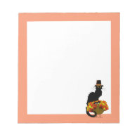 Thanksgiving Le Chat Noir With Turkey Pilgrim Notepad