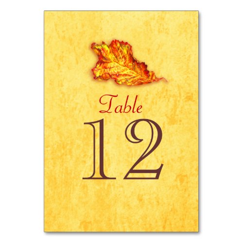 Thanksgiving leaf art table numbers