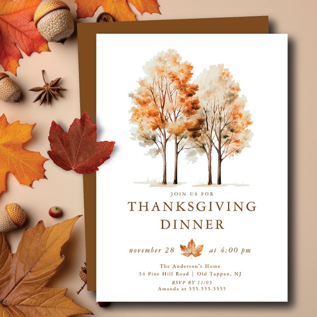 Thanksgiving Leafy Gathering Invitation (Creator Uploaded)