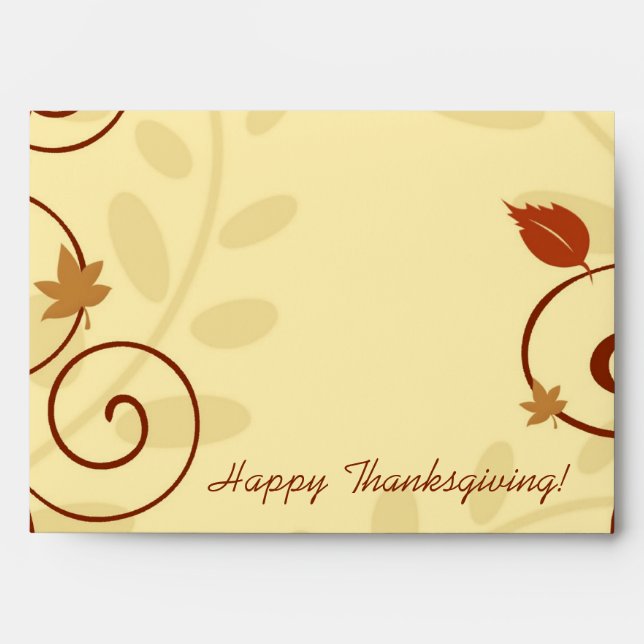 Thanksgiving Leaves and Swirls Envelopes (Front)