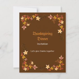 Thanksgiving Leaves Classic Fall Border Invitation