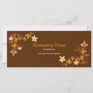 Thanksgiving Leaves Classic Fall Theme Invitation