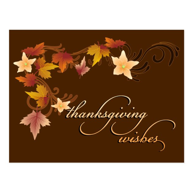 Thanksgiving Leaves Classic Fall Theme Postcard