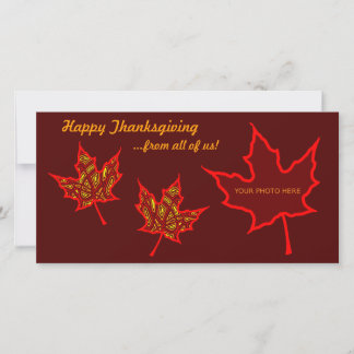 Thanksgiving Leaves Holiday Card
